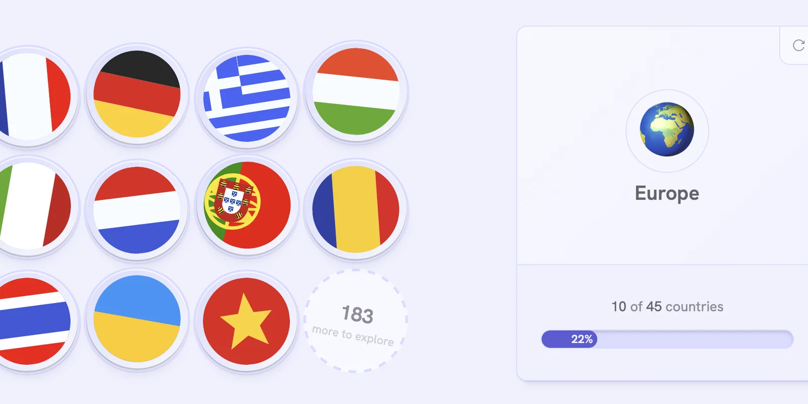 Collect countries and continents