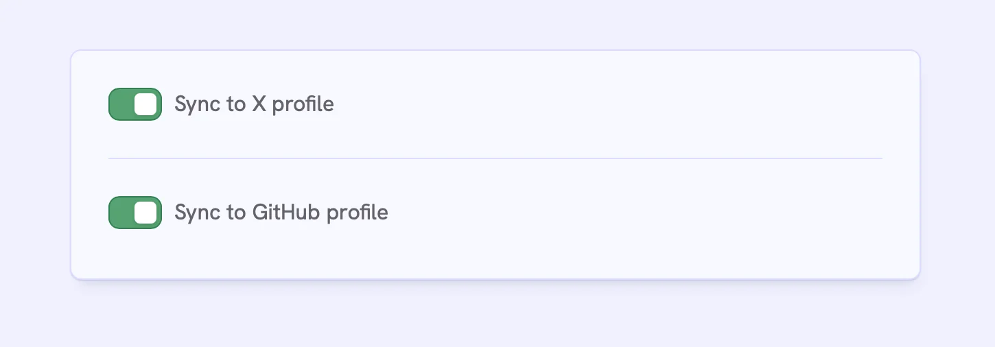 Sync with your social profiles